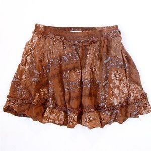 Altar’d State Brown Printed Mini Skirt